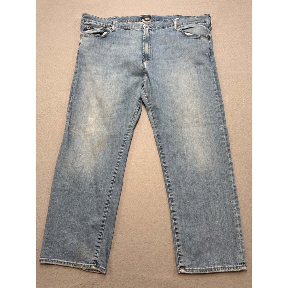 Polo Ralph Lauren Jeans Men's 46x30 Blue Denim Light Wash Straight Leg High Rise